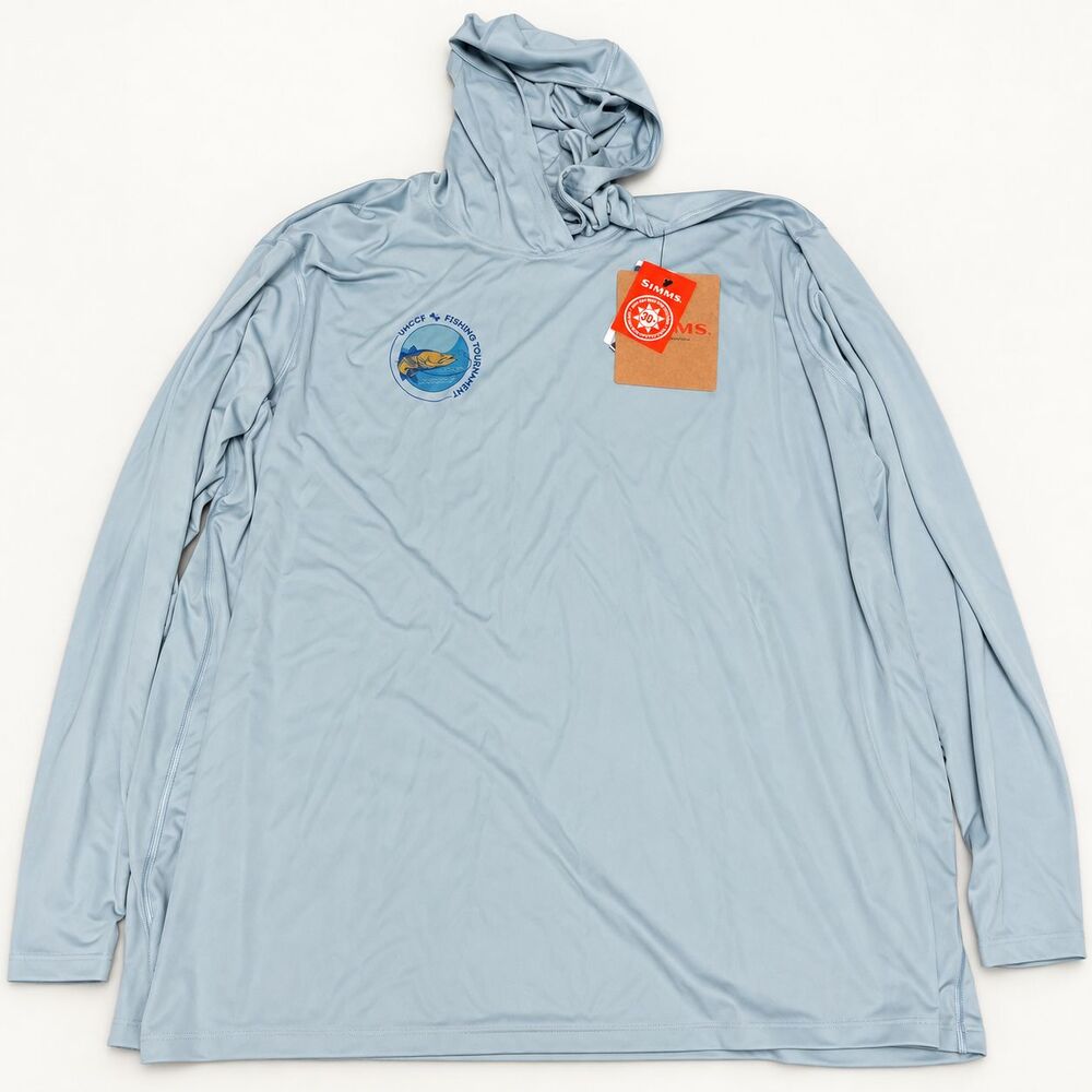 Simms UHCCF Fishing Tournament Sun Hoodie 3XL Light Blue NWT UPF 30+